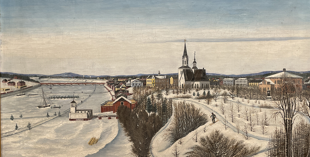 Umeå Stad. 1910-tal Umeå hamnspåret i förgrunden.